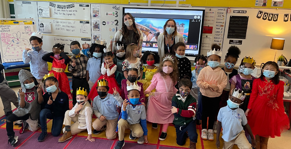Syracuse Academy of Science and Citizenship kindergarten students dress as royalty as they celebrate their success and accomplishments in Amplify Education’s Kings & Queens Domains.