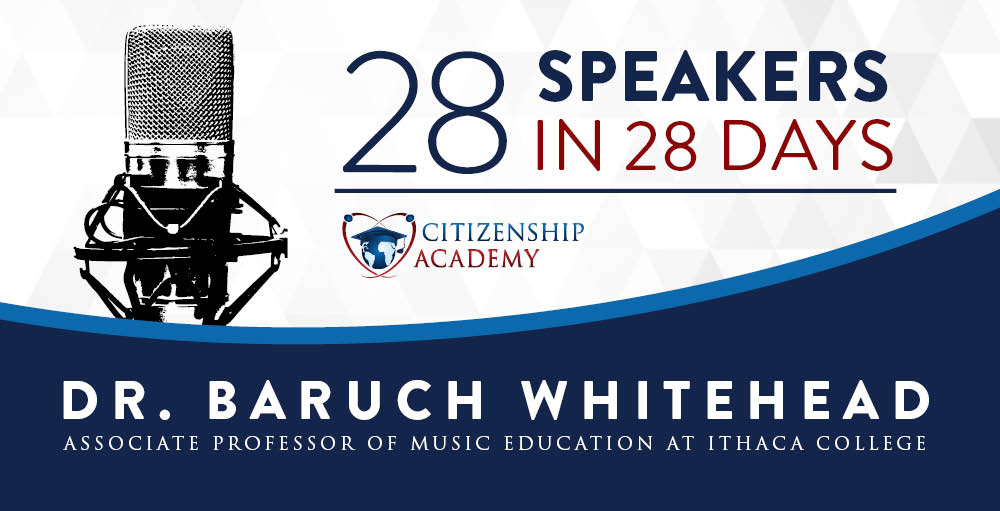 Syracuse Academy of Science and Citizenship elementary school welcomed Ithaca College Associate Professor of Music Education, Dr. Baruch Whitehead as a speaker in the 28 Speakers in 28 Days series.