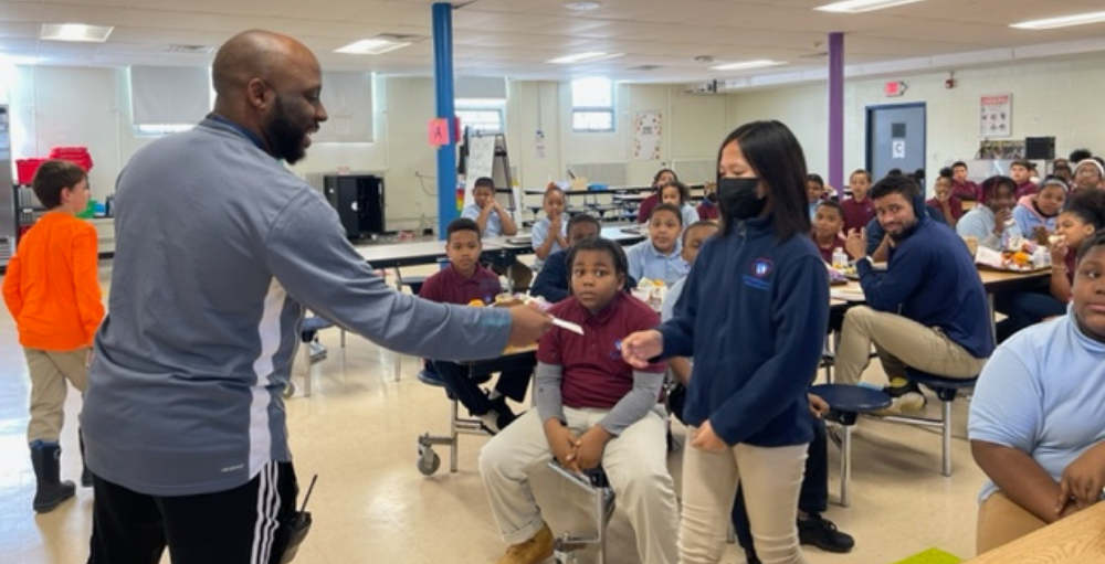 Syracuse Academy of Science and Citizenship elementary school students receive gift cards from Terra Science and Education for their outstanding accomplishments and success in the New York State tests completed in the 2020 - 2021 school year.