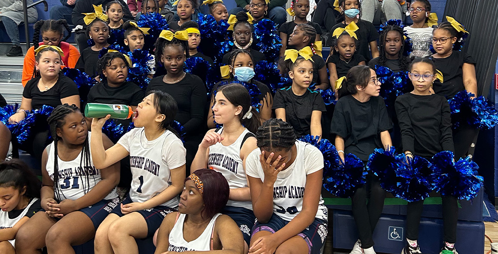 Citizenship & Science Academy of Syracuse's Girls Basketball Team Celebrates their First Win