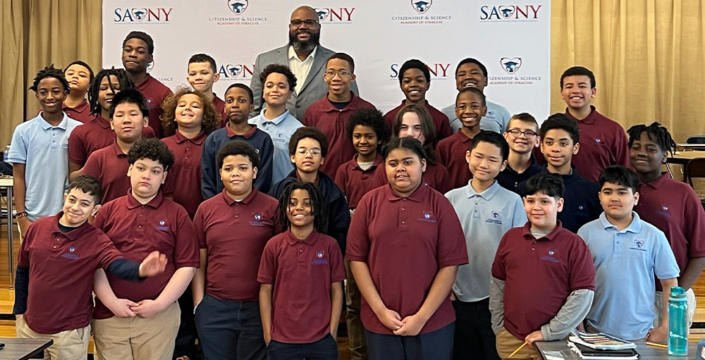 Guest Speaker Inspires Young Men at Citizenship & Science Academy of Syracuse Middle School